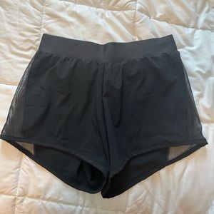 Black loose varsity shorts